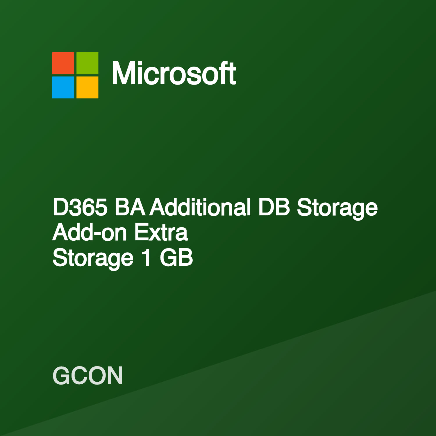 D365 BA Additional DB Storage Add-on Extra Storage 1 GB — GCON Pricing ...